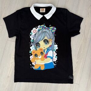 Japanese Brand Teddy Fresh Yurie Sekiya Collab Graphic Collared Lace XS